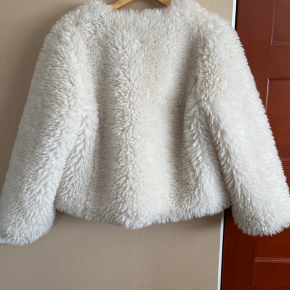 Zara white fur jacket lined M - Picture 8 of 9